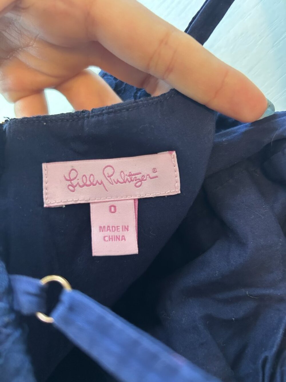 Lilly Pulitzer Karina Navy Lace Mini Dress 0 - Picture 4 of 4